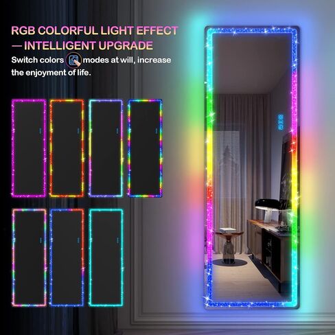 Vlsrka Over The Door Full Length Mirror, Back of Door Hanging Mirror, Black Wall Mount Mirror, Frameless Full Body Mirror for Bedroom, Closet (47" x 14.5") in Saudi Arabia