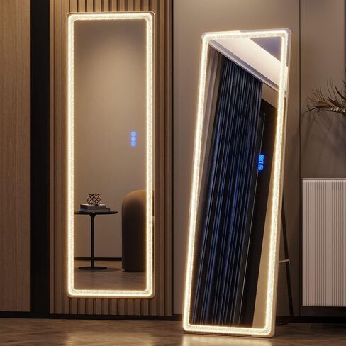 Vlsrka Over The Door Full Length Mirror, Back of Door Hanging Mirror, Black Wall Mount Mirror, Frameless Full Body Mirror for Bedroom, Closet (47" x 14.5") in Saudi Arabia
