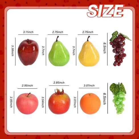 Luckforest Artificial Fruits Pack, 8Pcs/Set Mix Fake Fruits Simulation Fruit Set, Faux Fruits Modle Set for Home Kitchen Table Decor Photography Props in Kuwait