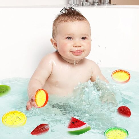 48 Pieces Mixed Fake Fruit Slices Plastic Lemon Slices Strawberries Watermelon Kiwi Slice Artificial Fruits with Clear Ice Rocks Acrylic Ice Cubes Vase Fillers for Centerpiece Display Decor in Saudi Arabia