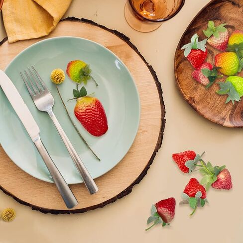 20 قطعة من الفواكه الاصطناعية من زد جي كيو اتش زد ار، فاكهة فراولة اصطناعية اصطناعية للتصوير الفوتوغرافي من البلاستيك الصناعي لتزيين الكيك والحلوى وديكور الحفلات المنزلية in Kuwait