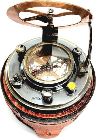 ANTIQUANA - Antique Brass Sundial Compass Marine Boat Gift Pocket Sundial in Box Nautical Marine Gift Sun Clock Pirate Ship Replica Watch in Saudi Arabia