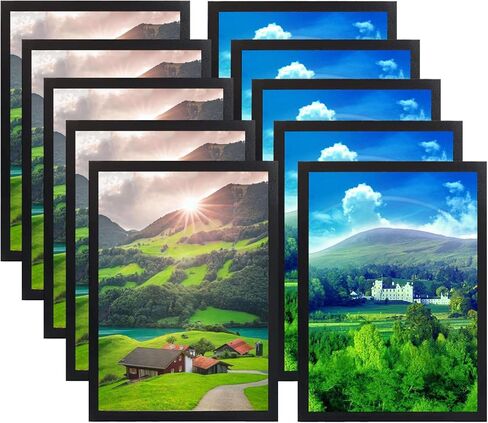 اطارات صور مغناطيسية سوداء مقاس 4 × 6 انش، اطارات صور مغناطيسية للثلاجة والخزانة والاسطح المعدنية، عبوة من 10 قطع in Kuwait