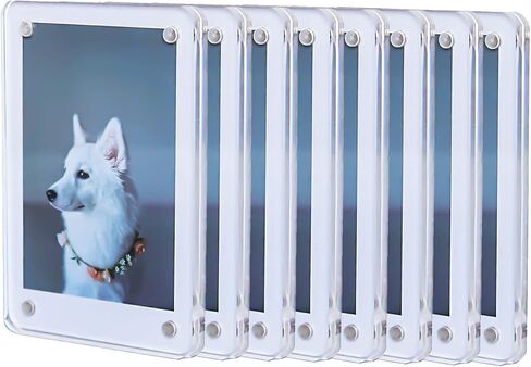 إطار مغناطيسي للثلاجة من الأكريليك مقاس 2 × 3، إطار صور صغير مغناطيسي Instax، إطارات صور بولارويد، شاشة مغناطيس الثلاجة، حامل بطاقة صور Kpop، ملصق ثلاجة، 2.36 × 3.54 بوصة [8 عبوات 16 لوحة] in Kuwait