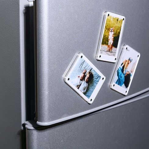 إطار مغناطيسي للثلاجة من الأكريليك مقاس 2 × 3، إطار صور صغير مغناطيسي Instax، إطارات صور بولارويد، شاشة مغناطيس الثلاجة، حامل بطاقة صور Kpop، ملصق ثلاجة، 2.36 × 3.54 بوصة [8 عبوات 16 لوحة] in Kuwait