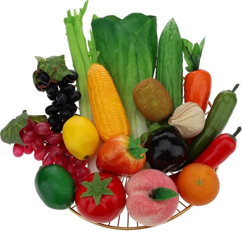 16pcs Artificial Mix Fruits Decoration Set Home Party Faux 3 Heads Banana Grape Strawberry Lemon Peach Orange Kiwi Apple Pomegranate Pear Ornament Props in Kuwait