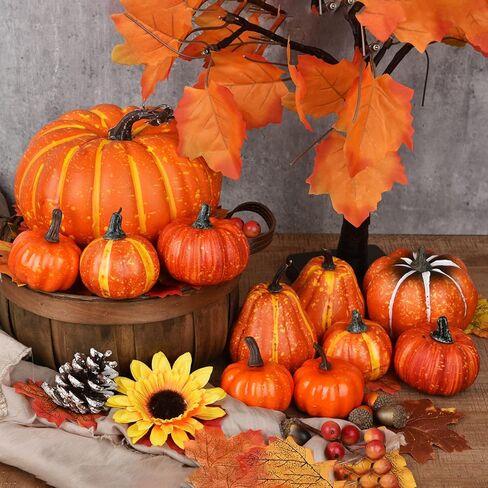 ارتيفلير اوراق شجر القيقب الاصطناعية لتزيين حفلات الهالوين وعيد الشكر والخريف والاحتفالات، 18 قطعة in Kuwait