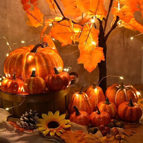 ارتيفلير اوراق شجر القيقب الاصطناعية لتزيين حفلات الهالوين وعيد الشكر والخريف والاحتفالات، 18 قطعة in Kuwait