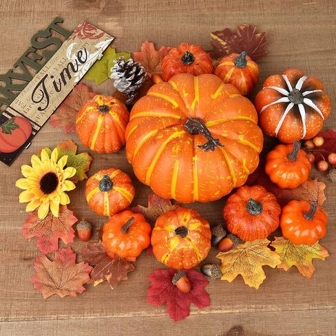 ارتيفلير اوراق شجر القيقب الاصطناعية لتزيين حفلات الهالوين وعيد الشكر والخريف والاحتفالات، 18 قطعة in Kuwait