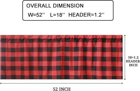 3-Piece Buffalo Check Tiers and Valances Set Green and Black Farmhouse Kitchen Window Curtain Rod Pocket Window Treatment Decor Curtain 3 in Saudi Arabia