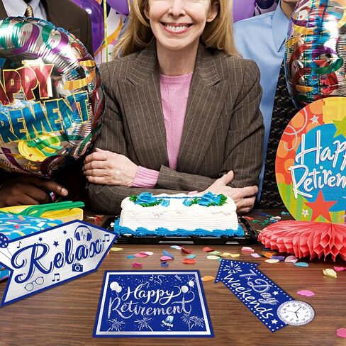 20 Pieces Retirement Party Decorations Happy Retirement banner Sign Directional Retired Yard Sign for Happy Retirement Party Supplies, 10 Styles (Black, Gold, White) in Kuwait