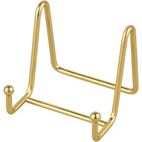 Plate Stands for Display - Plate holder Display stand Table easel Picture Frame Stand Display Photo|Decorative Plate |Dish | Tabletop Art-3inch-Gold