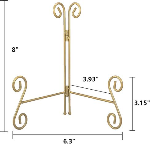 Plate Stand, 6 Inch Small Plate Holder for Display, Gold Iron Plate Easel for Photos, Picture Frames, Cookbooks, Card and Decorative Plates(1PACK) in Saudi Arabia