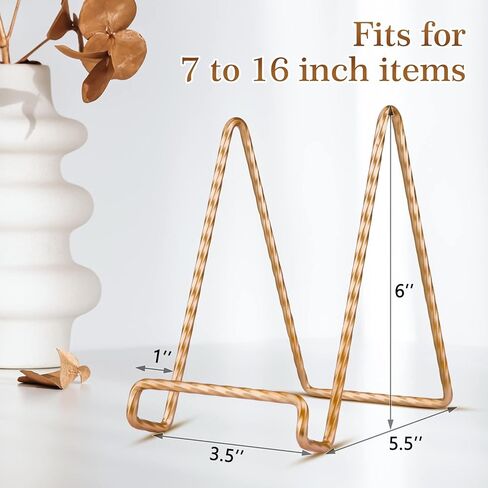 حامل عرض لوحة ذهبية عتيقة مقاس 6 بوصات من Teamkio، حامل عرض حامل لوحة معدنية، حامل إطار الصورة، حامل عرض الحامل، حامل عرض الكتب in Kuwait