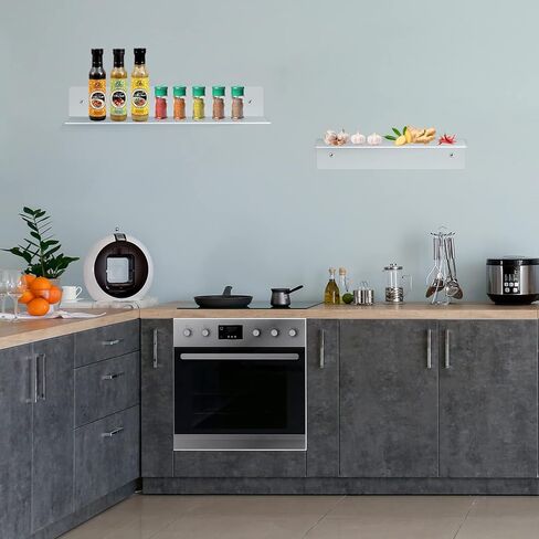 ديسبلاي فور توب رف اكريليك شفاف، رف كتب عائم يثبت على الحائط للمجموعات وكتب الاطفال والنباتات في المكتب وغرفة النوم وغرفة المعيشة، مجموعة من قطعتين (12 انش و16 انش) in Kuwait