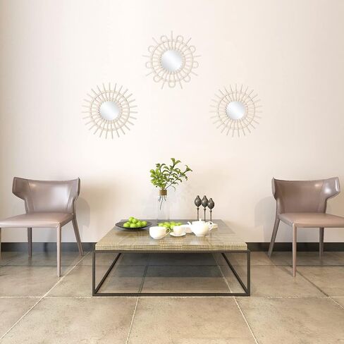 Gold Brushed Mirrors for Wall Decor Set of 3 Wall Mirror Decorations for Living Room, Bathroom & Bedroom (MW003) in Kuwait