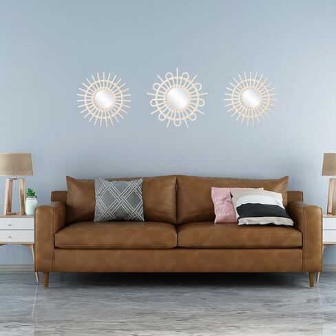 Gold Brushed Mirrors for Wall Decor Set of 3 Wall Mirror Decorations for Living Room, Bathroom & Bedroom (MW003) in Kuwait