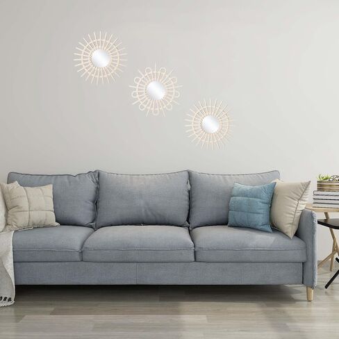 Gold Brushed Mirrors for Wall Decor Set of 3 Wall Mirror Decorations for Living Room, Bathroom & Bedroom (MW003) in Kuwait
