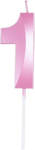 Birthday Candles Extended Big Number Candle Multicolor 3D Design Cake Topper Decoration for Any Celebration(0 Candle Pink) in Saudi Arabia