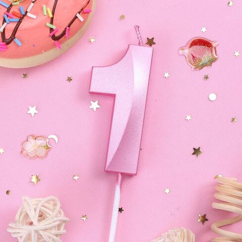 Birthday Candles Extended Big Number Candle Multicolor 3D Design Cake Topper Decoration for Any Celebration(0 Candle Pink) in Saudi Arabia