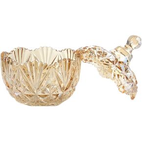 SOCOSY Royal برطمان حلوى زجاجي منقوش مع غطاء صندوق مجوهرات الزفاف حلوى بوفيه جرة تخزين المطبخ in Kuwait