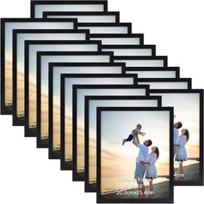 Hoikwo 18 Packs 8x10 Black Multi Picture Frames Set for Family Photos, Artwork, Light weight Bulk 8 by 10 Frames Pack for Wall Hanging and Table, Stylish Gift Picture Frames in Saudi Arabia