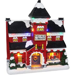 Christmas Village Animated Fire Station - Pre-lit Musical Snow Village Collectible Building - Perfect Addition to Your Christmas Indoor Decorations & Holiday Displays - Made of Resin (Moving Truck) in Saudi Arabia
