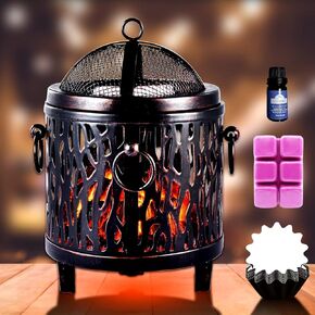 Soanufa Retro Wax Melt Warmer 4-in-1 Electric Metal Scented Wax Warmer Fragrance Oil Diffuser Home Office Bedroom Aromatherapy Wax Heater Night Light with Removable Tray for Christmas Birthday Party in Kuwait