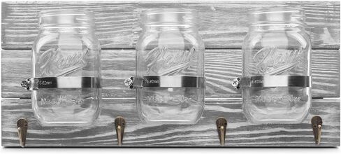 حامل فرشاة أسنان ميسون ريفي لفرشاة الأسنان، منظم تخزين الحمام، تخزين ديكور المطبخ والممر، رف تثبيت معلق للمزرعة وخطافات لللوفة | ماكينة حلاقة | معجون اسنان | فرشاة أسنان كهربائية in Kuwait