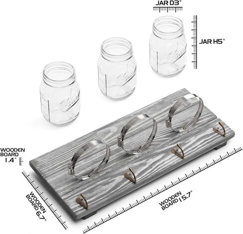 حامل فرشاة أسنان ميسون ريفي لفرشاة الأسنان، منظم تخزين الحمام، تخزين ديكور المطبخ والممر، رف تثبيت معلق للمزرعة وخطافات لللوفة | ماكينة حلاقة | معجون اسنان | فرشاة أسنان كهربائية in Kuwait