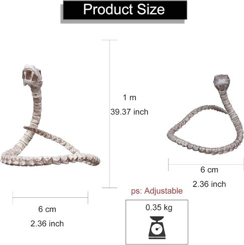 MCOSER 39.97 Inch Snake Skeleton Prop Halloween Snake Skull Statue Spooky Haunted House Decorations Decorations Props in Saudi Arabia