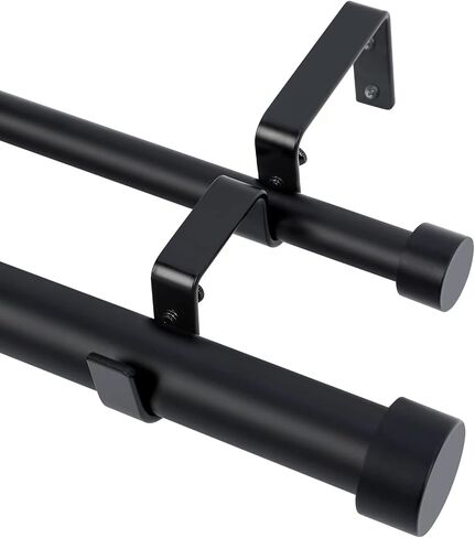 OLV Gold Double Curtain Rods 36 to 72 Inch(3-6ft),1'' Window Telescoping Drapery Rod With End Cap Design Finials in Kuwait