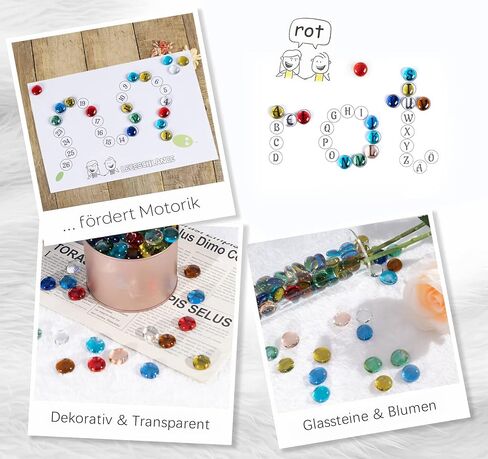 أحجار كريمة زجاجية من ABSOFINE، 900 جرام من الخرز الزجاجي الناري المخلوط، أحجار زجاجية ملونة خرز مسطح القاع لحشو المزهرية الفنية لتزيين المنزل (حوالي 200 قطعة) in Kuwait