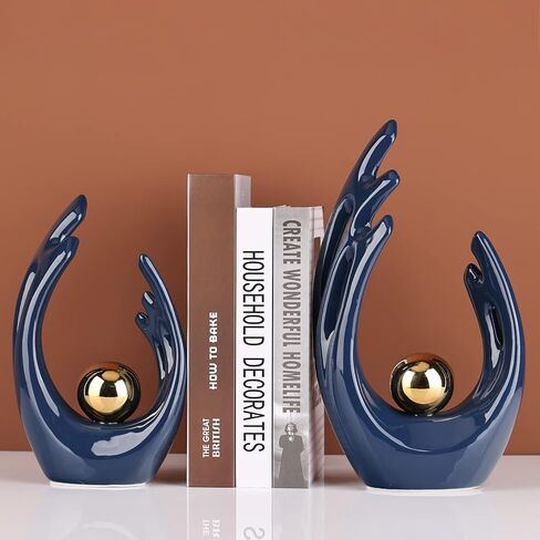 9.5"H Black Aesthetic Room Decor Accent, Tv Stand Funky Table Centerpiece Black, Abstract Art Ceramic Statue And Sculpture, Black decor for living room, bookshelf decorative objects, shelf decor in Kuwait