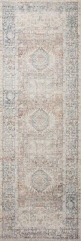 Chris Loves Julia x Loloi Jules Ink/Terracotta 2'-6" x 9'-6" Runner Rug in Kuwait