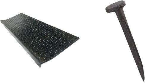 سجادات سلالم مطاطية غير قابلة للانزلاق مصنوعة من المطاط كال "Diamond-Plate (6 عبوات)، أجهزة سوداء ووطنية V7700#22 × 1 بوصة، أسود in Kuwait