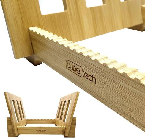 حامل تخزين بسجلات من الفينيل من كيوب تك من الخيزران لعرض عدد من 1 إلى 50 ألبوم موسيقى LP في وحدة الحامل المحمولة العصرية، يمكن استخدامه أيضًا للكتب والمجلات وما إلى ذلك. in Kuwait