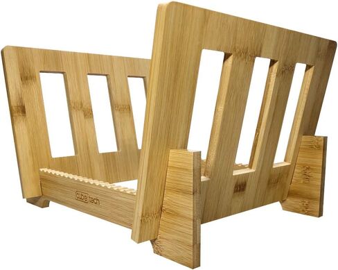 حامل تخزين بسجلات من الفينيل من كيوب تك من الخيزران لعرض عدد من 1 إلى 50 ألبوم موسيقى LP في وحدة الحامل المحمولة العصرية، يمكن استخدامه أيضًا للكتب والمجلات وما إلى ذلك. in Kuwait