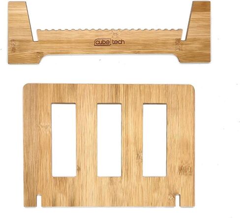 حامل تخزين بسجلات من الفينيل من كيوب تك من الخيزران لعرض عدد من 1 إلى 50 ألبوم موسيقى LP في وحدة الحامل المحمولة العصرية، يمكن استخدامه أيضًا للكتب والمجلات وما إلى ذلك. in Kuwait