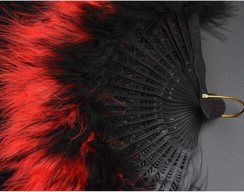 Marabou Feather Folding Fan with Peacocks 20s Vintage Style Flapper Hand Fan For Costume Dancing Party-White-5 Peacocks in Kuwait