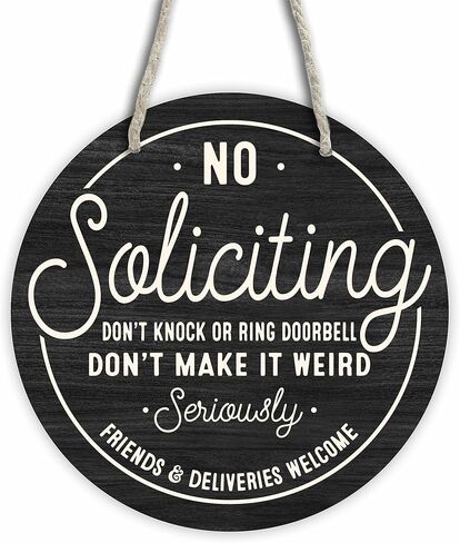 لا علامة التماس، لا تدق أو تدق جرس الباب، 6 "شماعة الباب الأمامي، ديكور لافتة باب الحائط، لافتة معلقة من الخشب الريفي للمدخل، جرس الباب لافتة الحائط مقبض الباب ديكورات المنزل والحفلات الخارجية-B05 in Kuwait