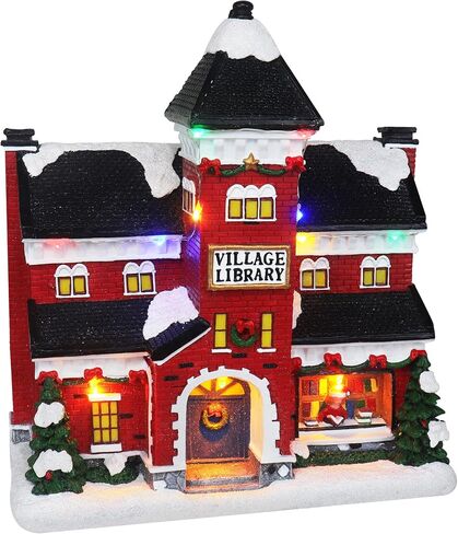 Christmas Village Sledding Down Hill - رحلة مزلقة موسيقية متحركة مضاءة مسبقًا - إضافة مثالية إلى ديكورات عيد الميلاد الداخلية وعروض قرية الثلج in Kuwait