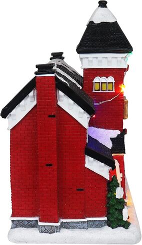 Christmas Village Sledding Down Hill - رحلة مزلقة موسيقية متحركة مضاءة مسبقًا - إضافة مثالية إلى ديكورات عيد الميلاد الداخلية وعروض قرية الثلج in Kuwait