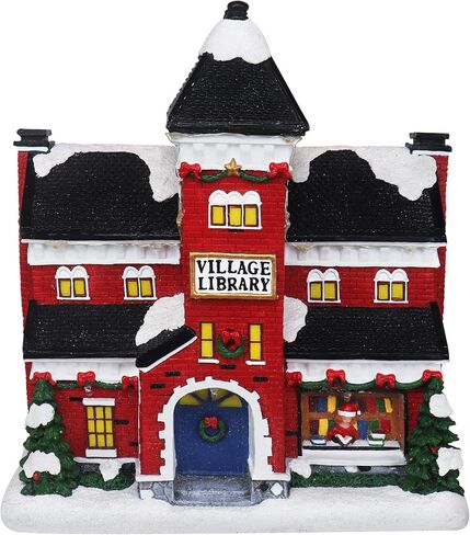 Christmas Village Sledding Down Hill - رحلة مزلقة موسيقية متحركة مضاءة مسبقًا - إضافة مثالية إلى ديكورات عيد الميلاد الداخلية وعروض قرية الثلج in Kuwait
