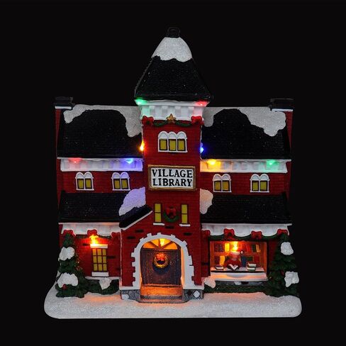 Christmas Village Sledding Down Hill - رحلة مزلقة موسيقية متحركة مضاءة مسبقًا - إضافة مثالية إلى ديكورات عيد الميلاد الداخلية وعروض قرية الثلج in Kuwait