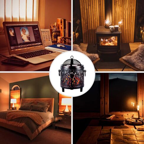 Soanufa Retro الشمع يذوب أكثر دفئا 4 في 1 الكهربائية المعدنية المعطرة الشمع دفئا العطر النفط الناشر المنزل مكتب غرفة نوم الروائح الشمع سخان ضوء الليل مع صينية قابلة للإزالة لحفلة عيد الميلاد عيد ميلاد in Kuwait