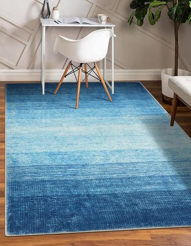 Wonnitar Modern Ombre Black Washable Rugs 2x3, Small Non-Slip Rug for Entryway Indoor Front Door Mat, Abstract Non-Shedding Soft Throw Mat for Bedroom Entrance (Black-Dark Gunmetal,2'x3') in Kuwait