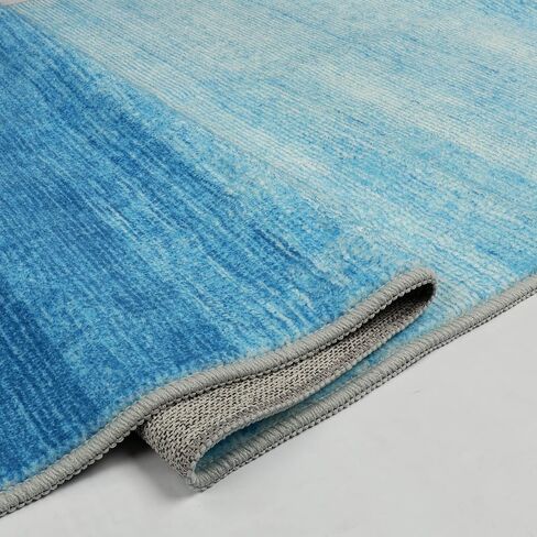 Wonnitar Modern Ombre Black Washable Rugs 2x3, Small Non-Slip Rug for Entryway Indoor Front Door Mat, Abstract Non-Shedding Soft Throw Mat for Bedroom Entrance (Black-Dark Gunmetal,2'x3') in Kuwait