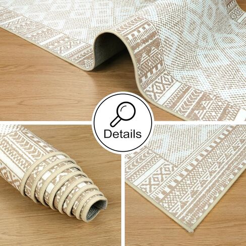 Seavish Boho عداء السجاد للمدخل 2x6 رمادي فاتح المطبخ عداء السجاد غير زلق قابل للغسل طويل الحمام السجاد عداء لينة رقيقة البوهيمي السجاد عداء السجاد الداخلي في الهواء الطلق لشرفة المدخل in Kuwait