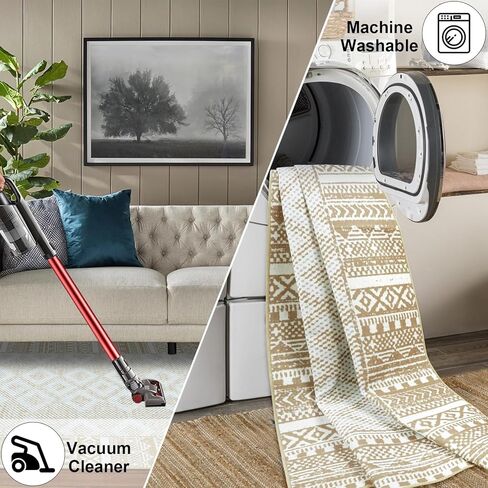 Seavish Boho عداء السجاد للمدخل 2x6 رمادي فاتح المطبخ عداء السجاد غير زلق قابل للغسل طويل الحمام السجاد عداء لينة رقيقة البوهيمي السجاد عداء السجاد الداخلي في الهواء الطلق لشرفة المدخل in Kuwait